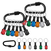 12/36Pcs Hex Shank Screwdriver Bit Holder 1/4 Inch Hex Driver Aluminum Alloy Bit Holder Keychain with 2 Carabiner Extension Bar