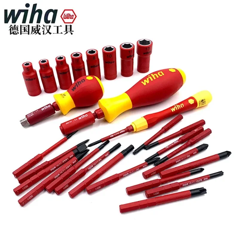 

Набор многофункциональных отверток WIHA 43465 с кейсом, 32 предмета, профессиональный набор изолированных инструментов для электриков
