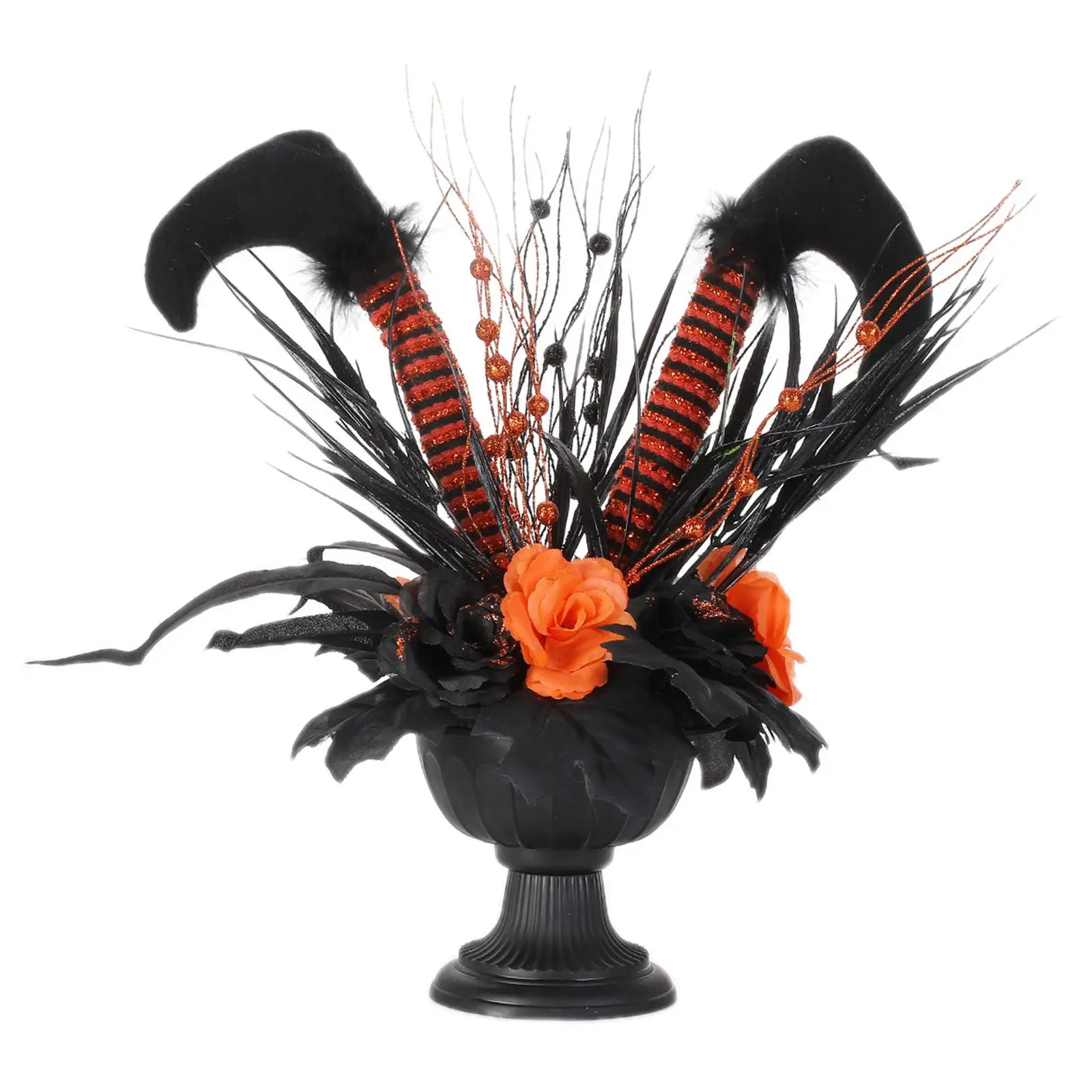 

Halloween Wicked Witch Leg Decoration Collectible Cute Vivid Multifunctional Halloween Party Supplies Indoor Decor 30x25x42cm