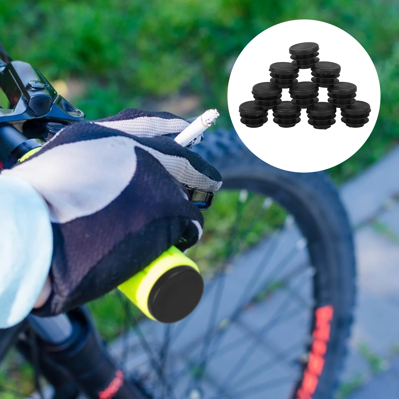 

10pcs Bike Handlebar End Plugs Plastic Caps For Mountain Road Bikes Black Handle Grip Stoppers Cycling Accessories