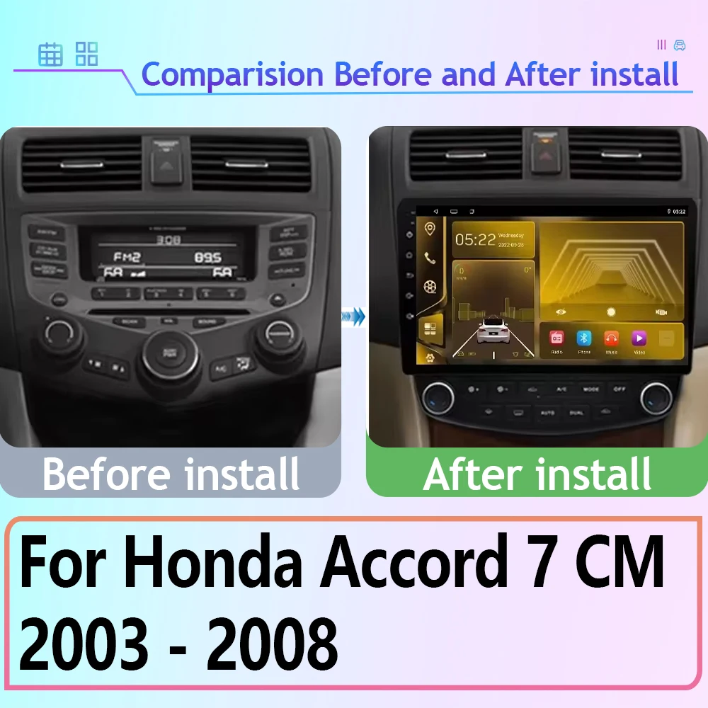 Car Android 13 For Honda Accord 7 CM 2003 - 2008 Car radio stereo Multimedia Player 5G wifi BT Carplay QLED Autoradio No 2 Din