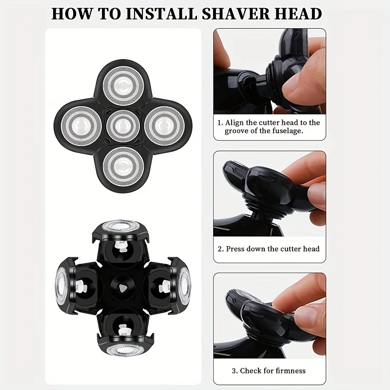 Replaceable Electric Shaver Head And Nose Trimmer Hair Clipper Head Spare 5D Floating Cutter Razor Beard Head