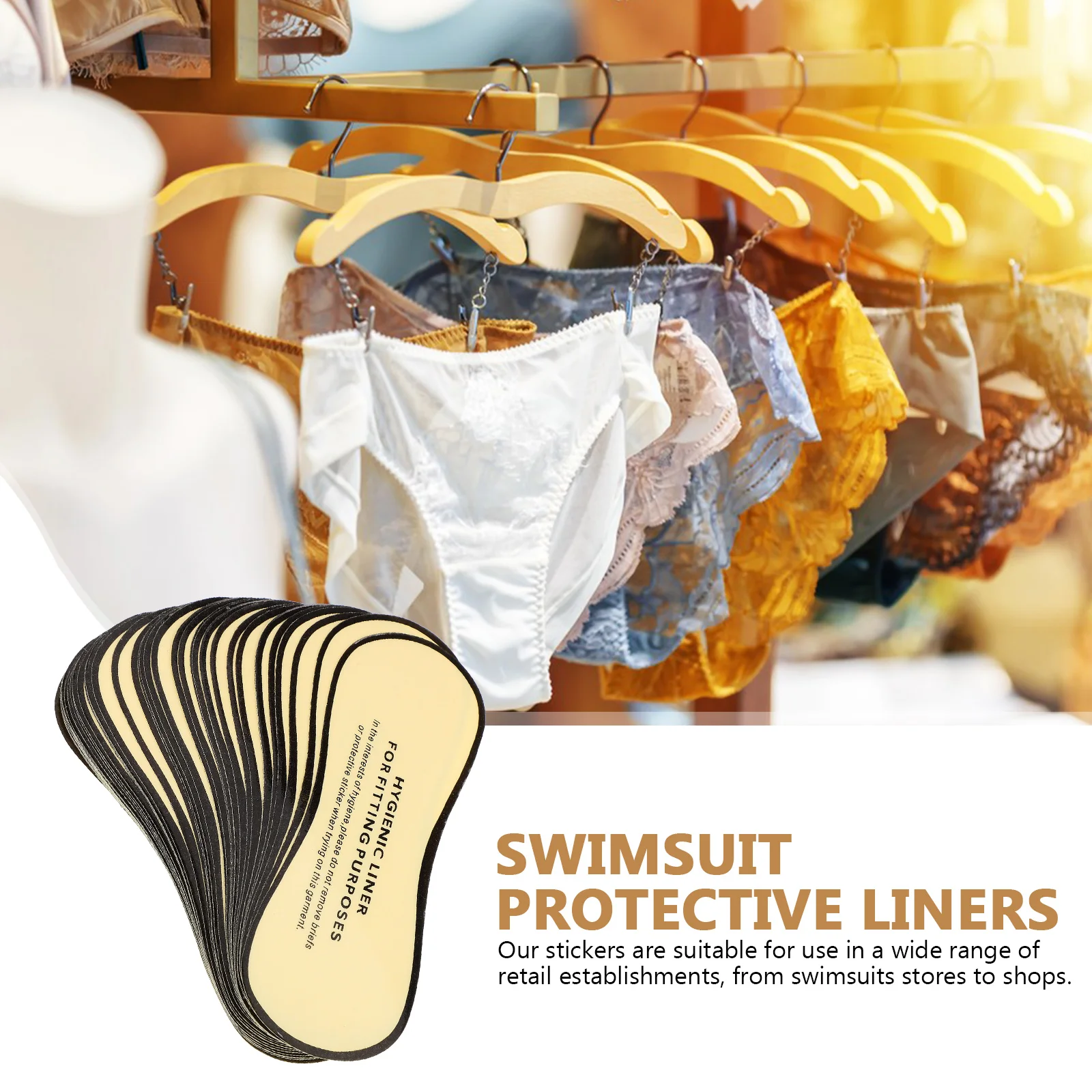 50 Pcs Swimsuits Sticker Swimwear Warning Labels Hygienic Adhesive Protective Stickers Try On Liners