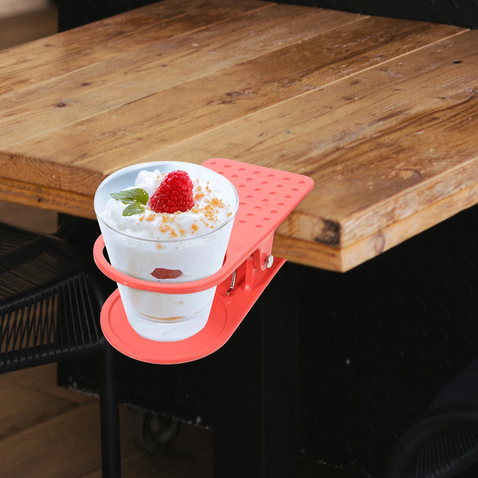 

Plastic Clip on Table Cup Clamp Holder Drinking Cup Clip Random Color for Home Office Fastfood Restaurants Holds Cans Glasses