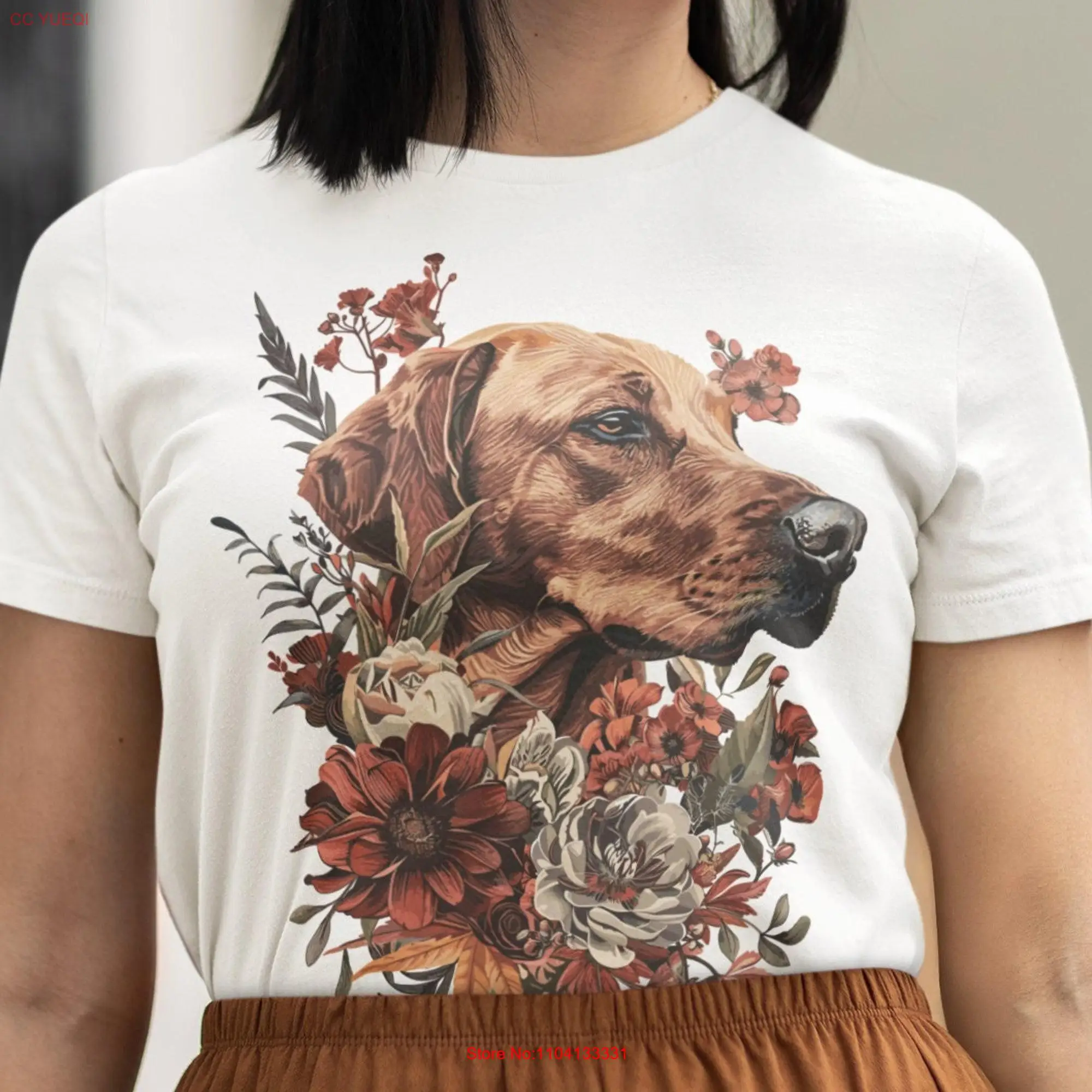 Floral Rhodesian Ridgeback T shirt Mom Cute Dog Lover  long or short sleeves