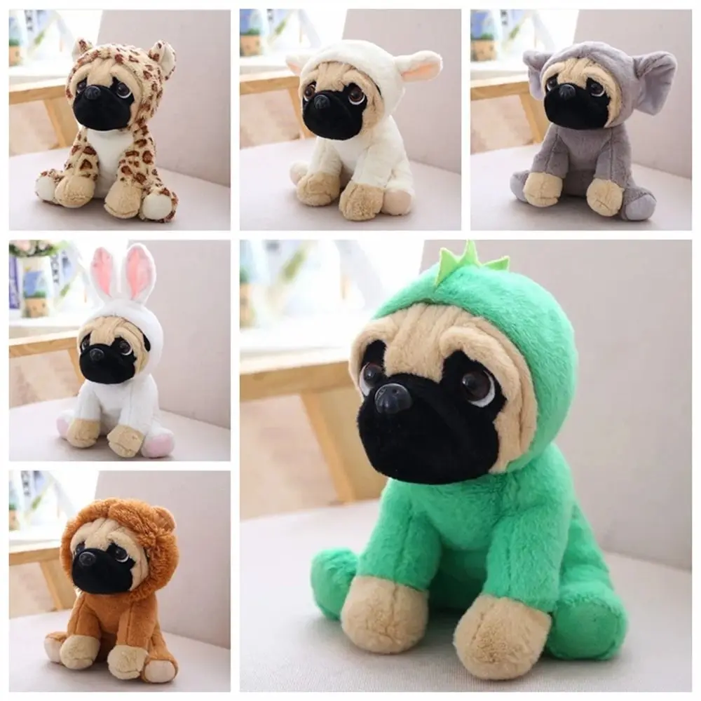 Knuffels Pug Hond Knuffels Konijn Olifant Cosplay Dinosaurus Gevulde Sharpei Hond 20CM Leeuw Schapen Luipaard