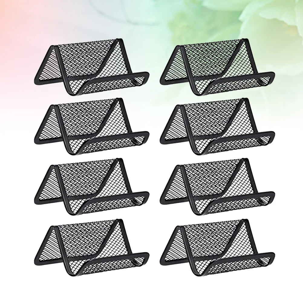 8pcs Iron Mesh Business Holder Desktop Name Organizer Metal Business Rack for Home Office (Length Height and Width 105