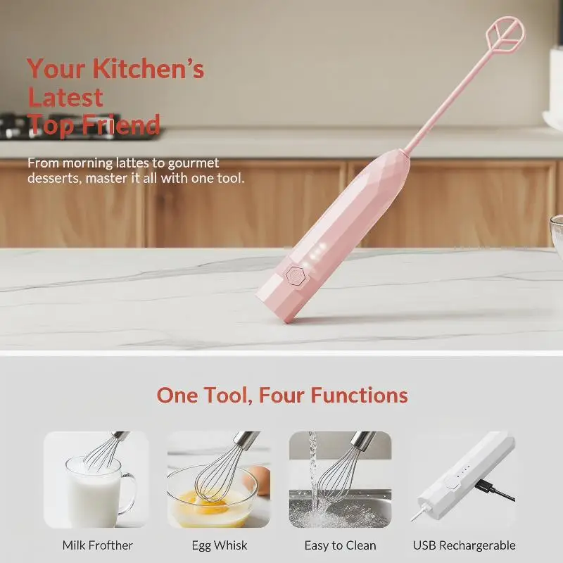 Rechargeable Handheld Combiner Multiple Function Whisking Tool For Baking Cooking With Permanent Substance