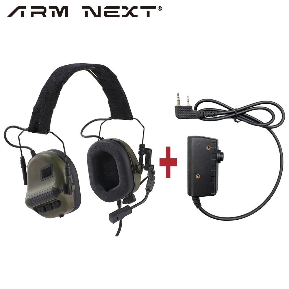 

ARM NEXT F10 Tactical Headset Noise Canceling Earmuffs Military Anti-Noisy Electron Shooting Earphone NRR 22dB+PTT Adapter