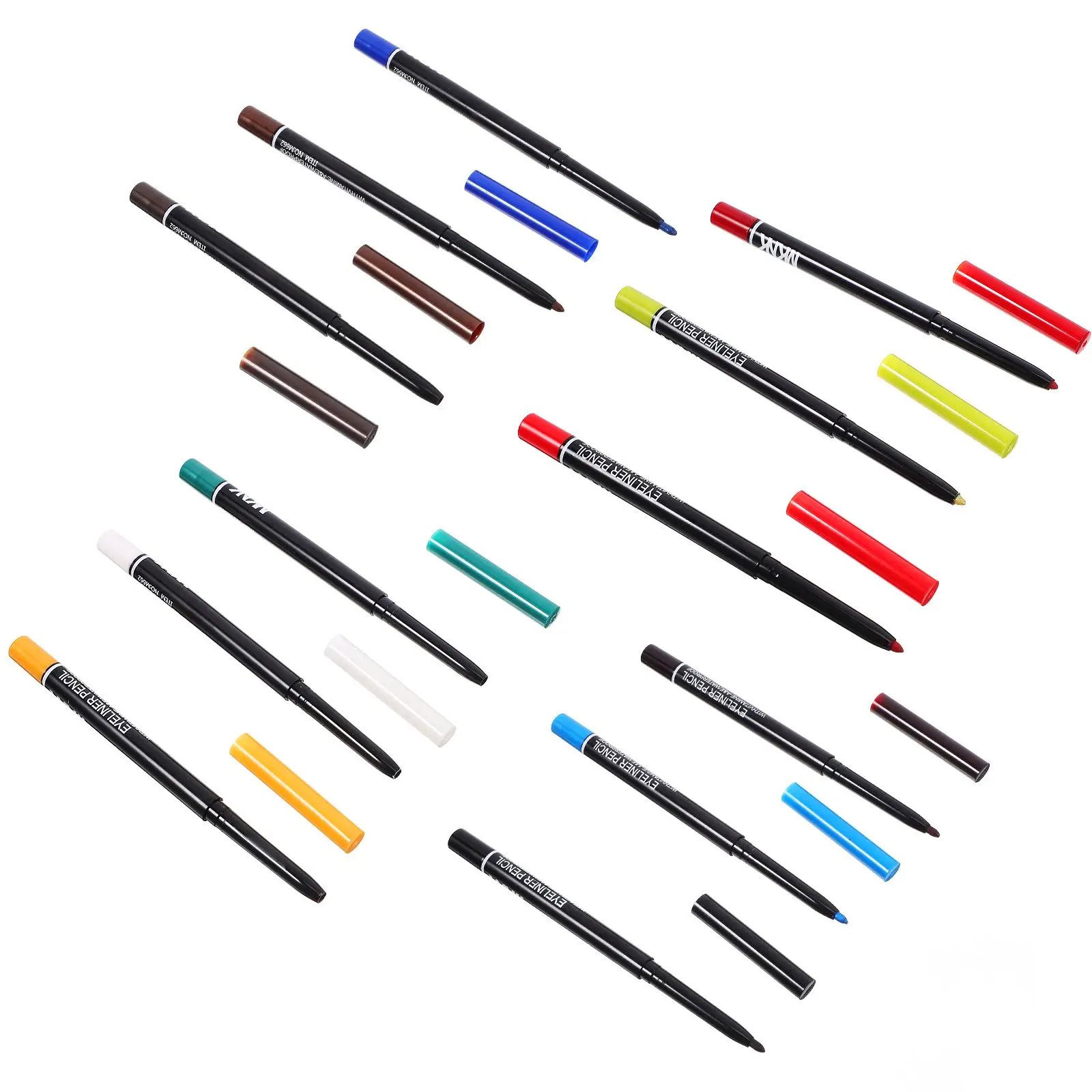 12-teiliger Augenbrauenstift aus Holz, Eyeliner, Gelstift, weibliches Make-up, wasserdicht, glatt, Augenbrauenstift, professionell, praktisch