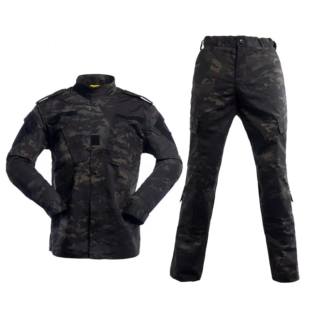 Uniforme tattica Multicam Abiti neri Attrezzatura da esterno da uomo Uniforme da caccia Softair Abbigliamento Uniformi militari Abbigliamento militare