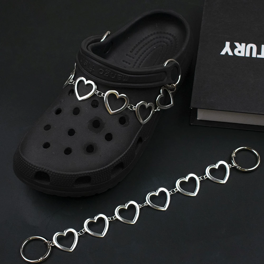 1PC Fashion Shoe Charms for Sandals Clogs DIY Accessories Set Punk Pendant Metal Chain Buckle Personalized Shoes Decoration image 6