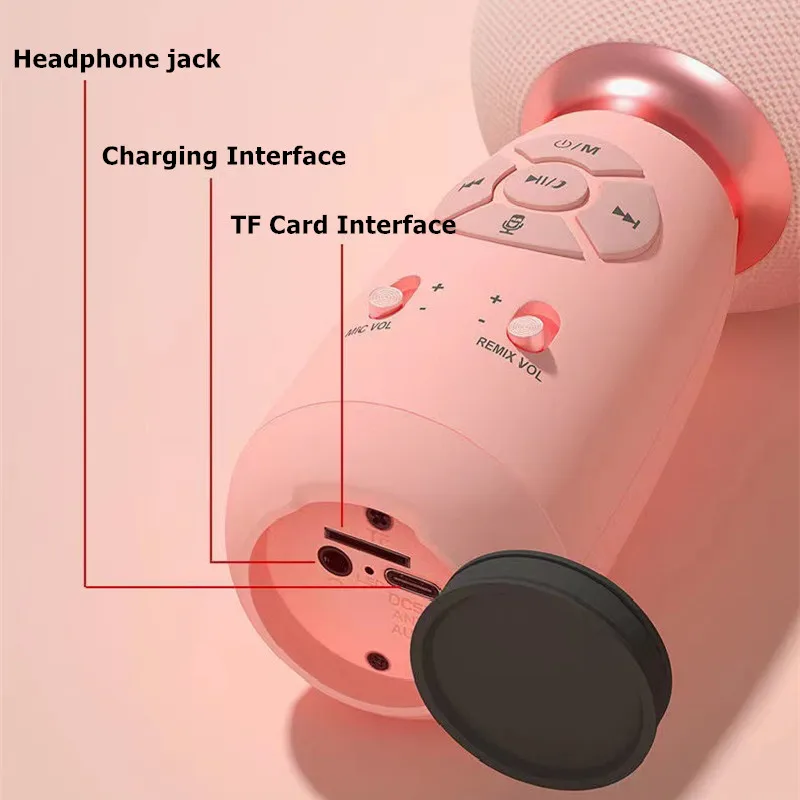 Altoparlante per microfono Bluetooth senza fili microfono professionale per Karaoke registratore di canto portatile lettore musicale per adulti bambini