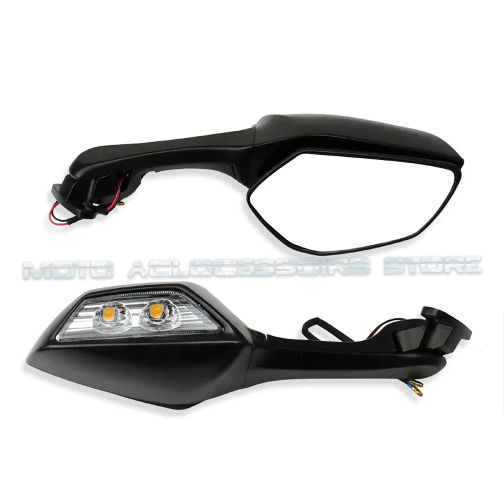 For Honda CBR250R CBR300R CBR500R CBR650F CBR650R Side Rearview Mirrors With Turn Signal LED Light CBR300R CBR500R CBR650F / R