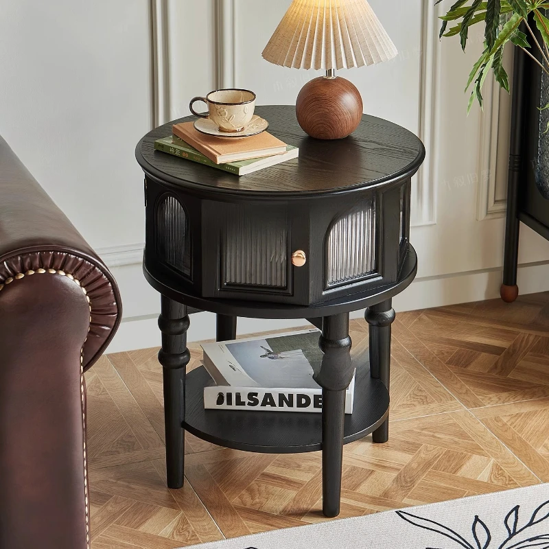

Solid wood medieval storage edge few retro B & B small side table French retro high-end tea table sofa corner few