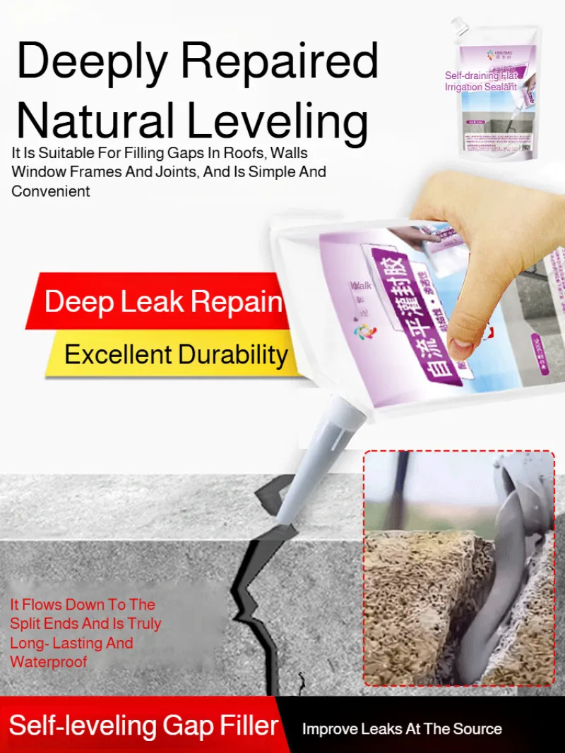 Masilla impermeable de alta elasticidad para pared, suelo, anticracking, lechada, sellador impermeable, masilla para grietas
