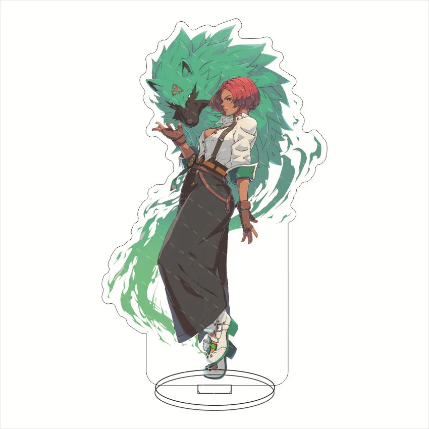 Anime Fans Gifts Guilty Gear HD Figure Bridget Baiken Faust Acrylic Standing Sign Happy Chaos Character Model Desk Decor 15cm