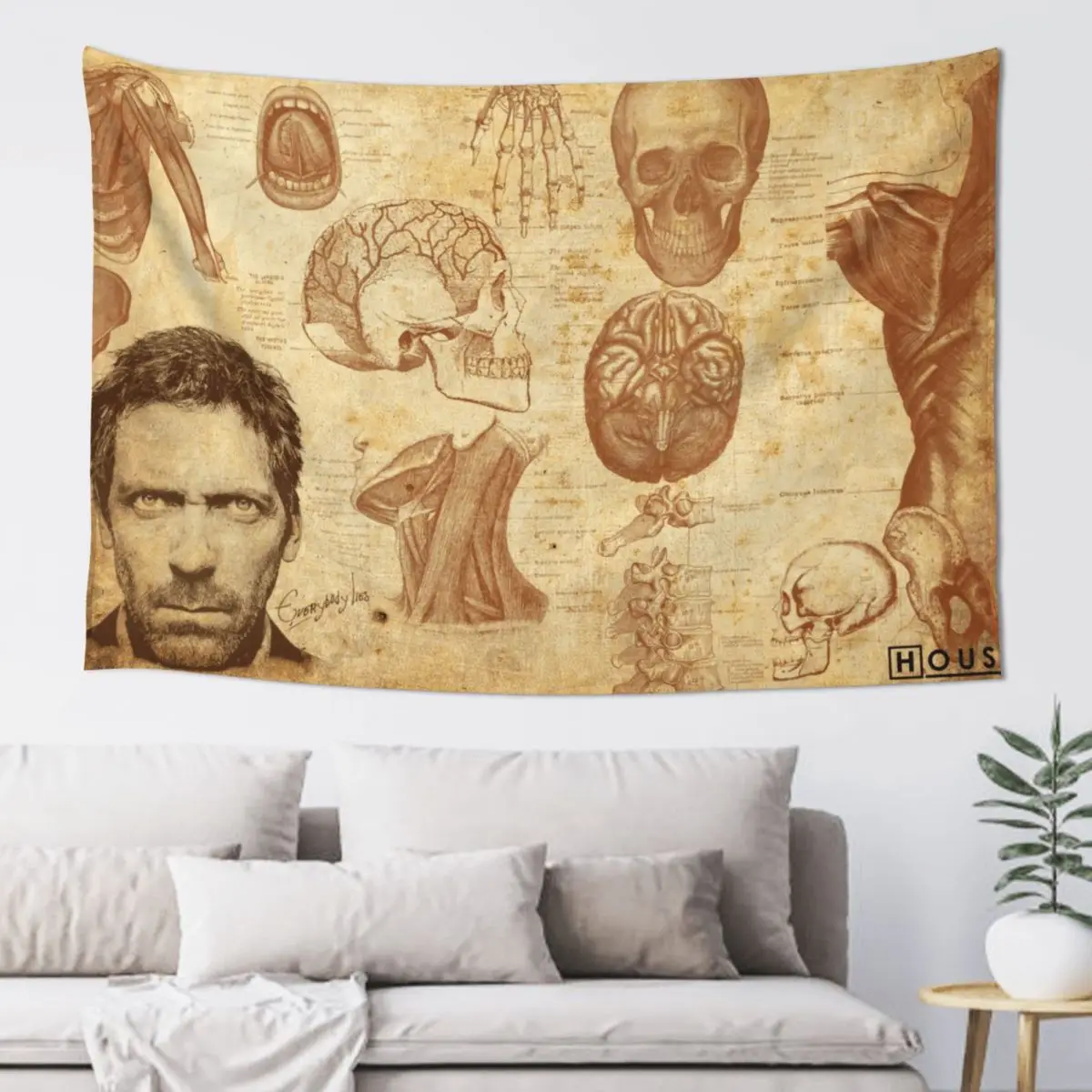 Funny Cute Decor House MD Tapestry Vintage Background Cloth Wall Art Hanger Retro Custom DIY Bedroom Dorm Home Decor Blanket