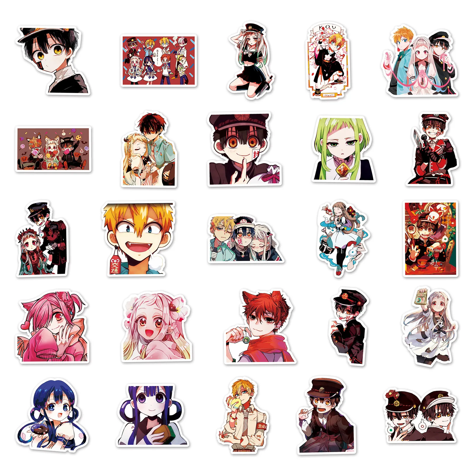 50 Pcs Toilet-bound Hanako-kun Cartoon Anime Stickers DIY Graffiti Notebook Skateboard Refrigerator Waterproof Stickers Toys