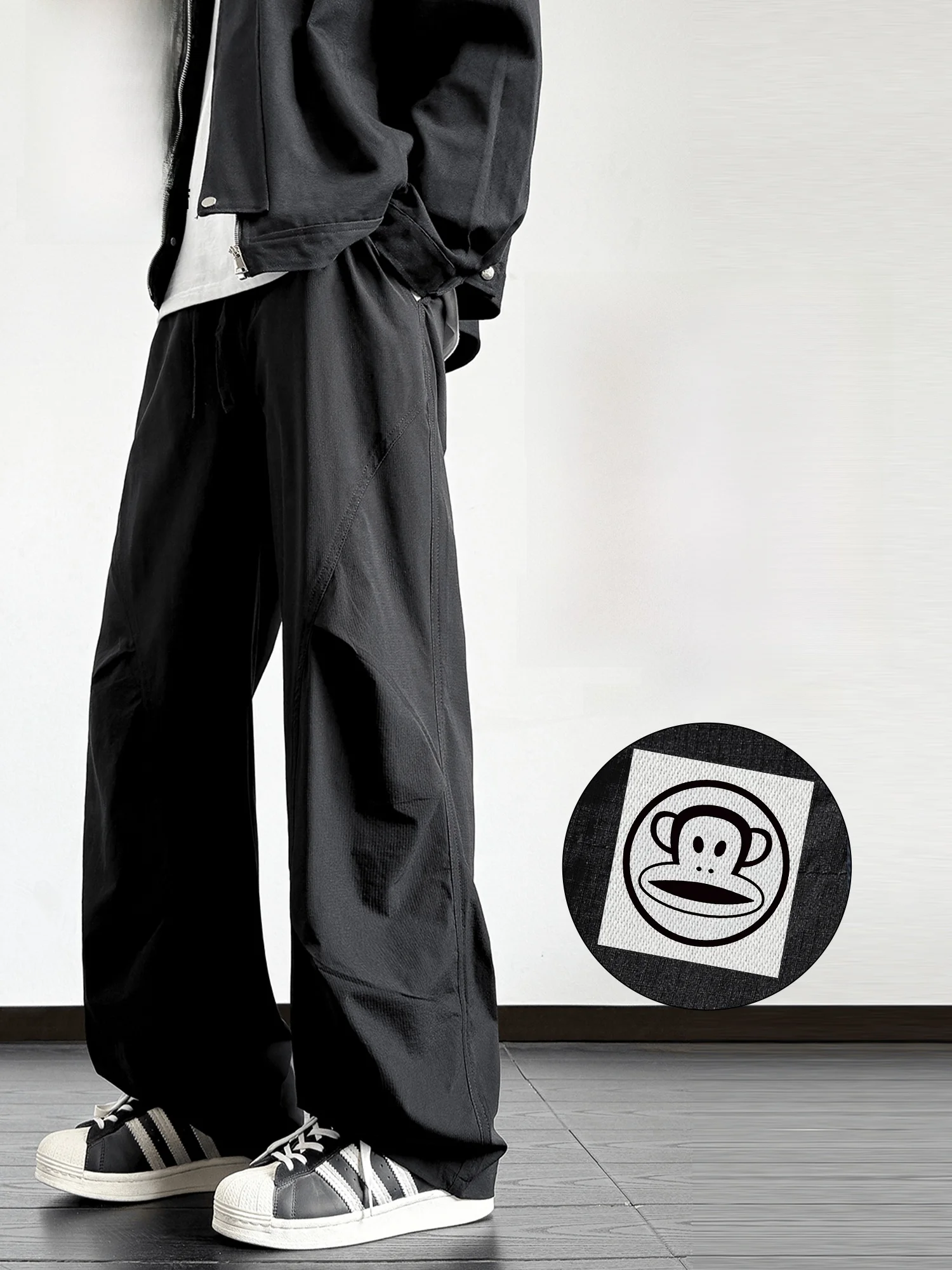 

Мужские повседневные свободные брюки Paul Frank прямого кроя, осенние, в американском стиле, модные, удобные, универсальные, длинные брюки