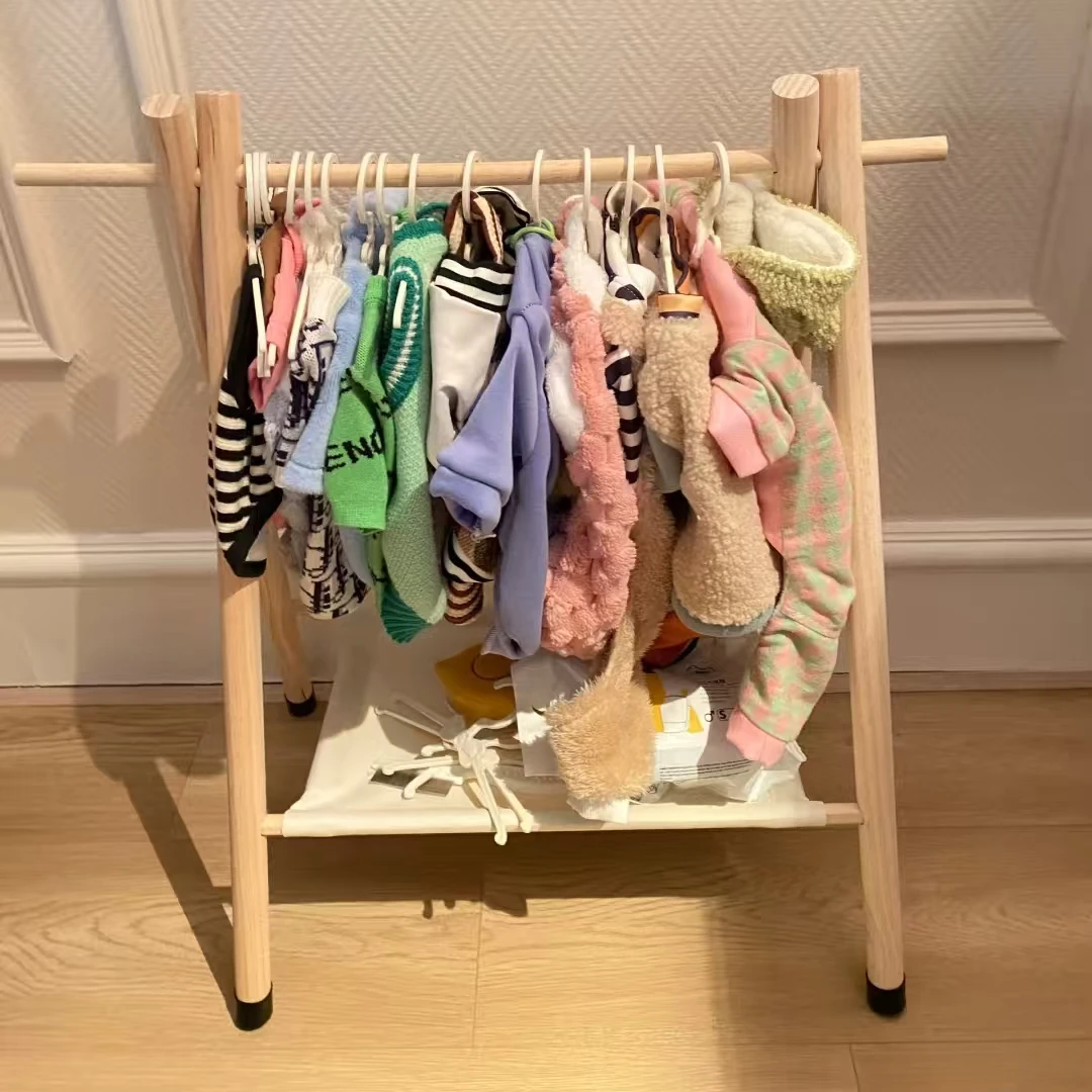 Pet hanger Internet celebrity dog clothes rack dog clothes rack cabinet solid wood storage small coat rack cat floor type image 5