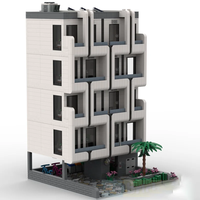 مدينة شارع عرض Moc اللبنات شقة مجمع وحدات نموذج التكنولوجيا الطوب DIY الإبداع لعب لهدايا العيد #3