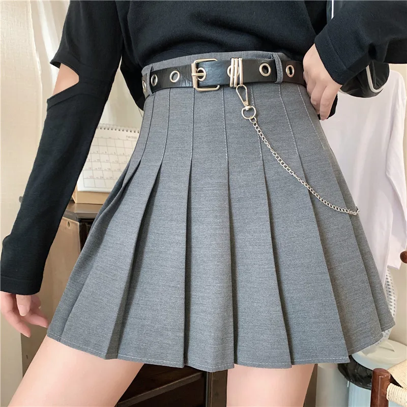 Summer Women 2023 Iron Ring Hollow Out High Waist Skirt Dark Gothic Mini Skirts Sexy Goth Clothing Black Cool Girl Streetwear