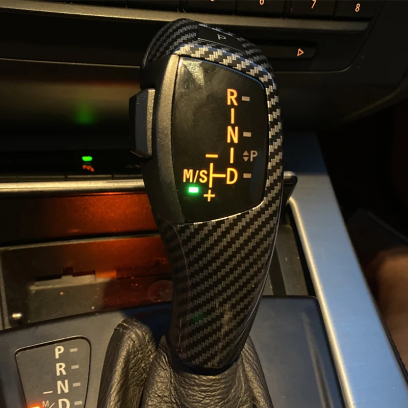 Car LED Gear Shifter Knob Shift Lever Replacement For BMW E46 E60 E61 E81 E87 E90 E91 E92 E93 E89 Z4 1 3 5 Series Carbon fiber