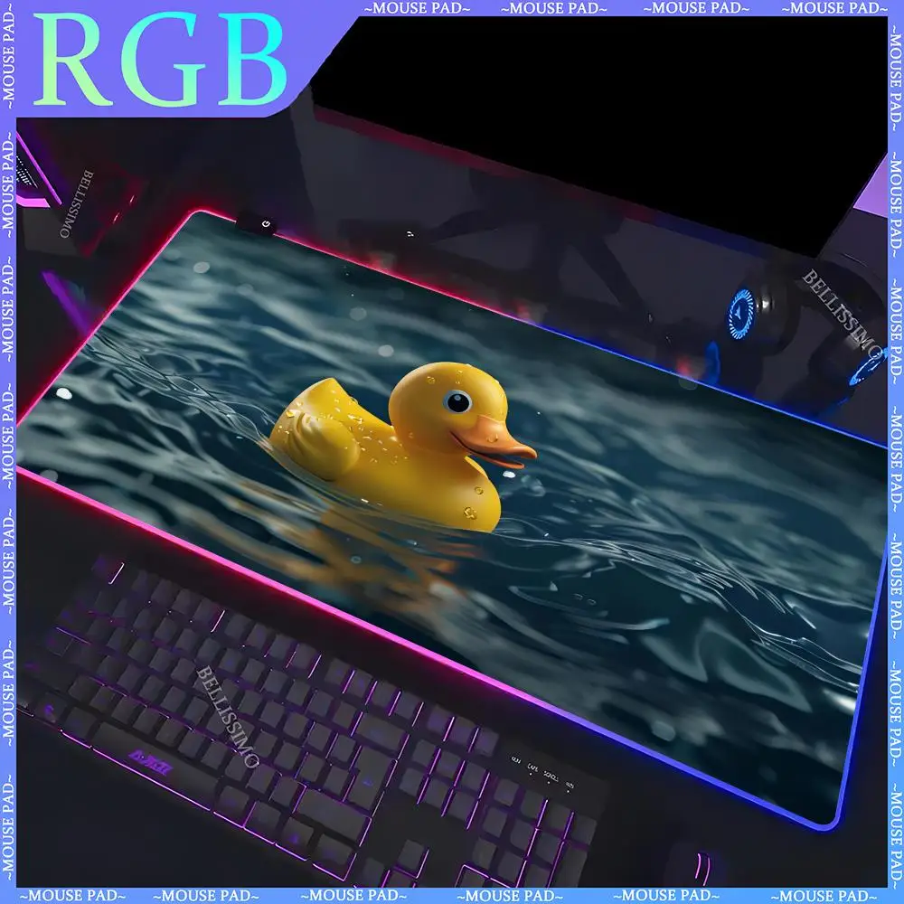 

Duck Large Mouse Pad RGB Keyboard Personalized Cover Desk Mat Color Surface XXL Mouse Pads LED Light Multi-Size Computer Gamer