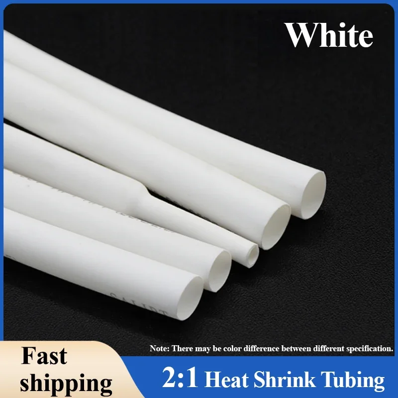 

1/5/8/20/40m White 2:1 Heat Shrink Heatshrink Tube0.6mm ~ 80mm Diameter DIY Wire Repair Cable Protecctor Sleeving Wrap Tubing