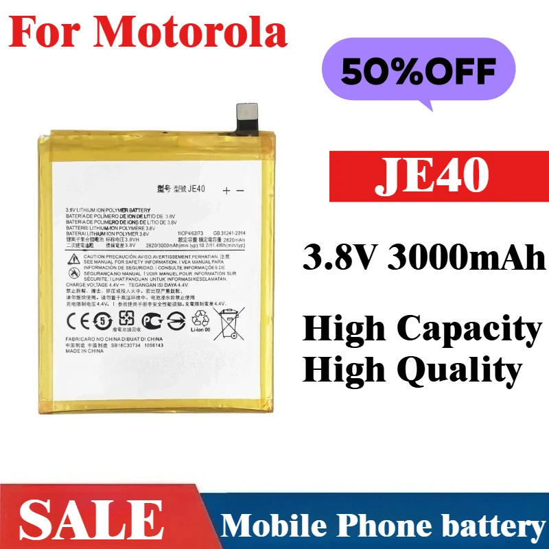 

JE40 battery 3.8V 3000mAh For Motorola One Moto Z3 Motorola G7 Play XT1941 XT1941-3 XT1952-1 XT1952-2 Mobile Phone High Quality