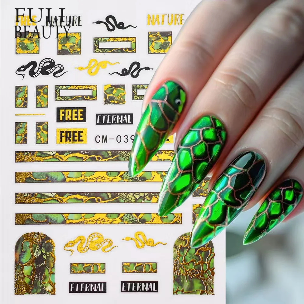 2025 New Year New color Abstract serpentine Stickers Decals  Anime Sliders Charm Manicure Nail Art Decoration