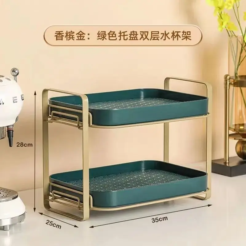 

Storage Box Storage Rack, Water Cup, Tea Cup, Tea Set, Tabletop Storage, Multi-layer Detachable Tray, Household Drain Box