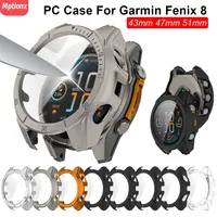 PC Case+Glass for Garmin Fenix 8 43mm 51mm 47mm Screen Protector Anti-scratch Film Bumper Protective Cover for Garmin Fenix 8