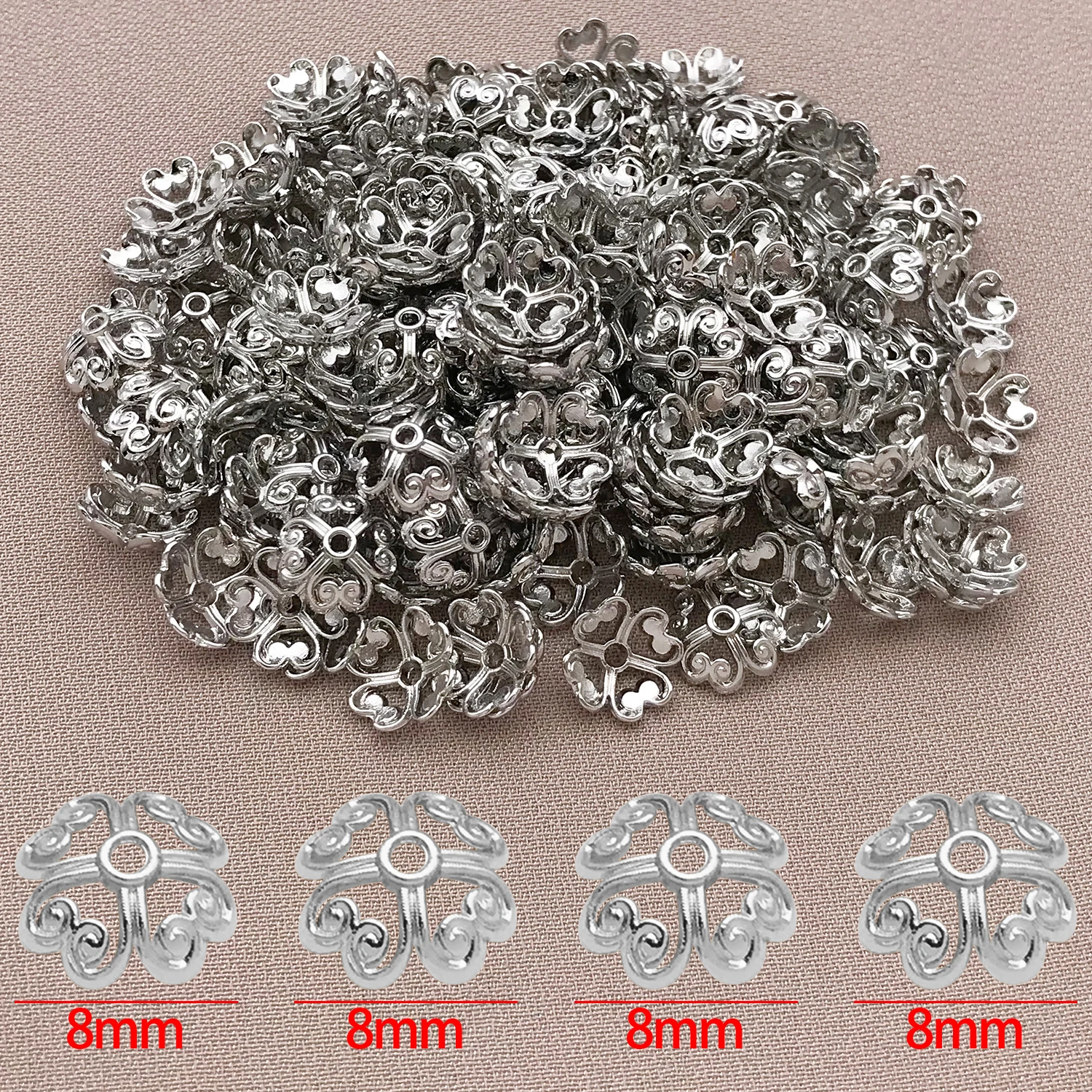 Gemischte 10/20 Stück 18K Kupferbeschichtete Echtgold-Plattierte Silber-Weißgold Kleeblatt-Blumen-Charms, DIY Schmuckherstellungszubehör