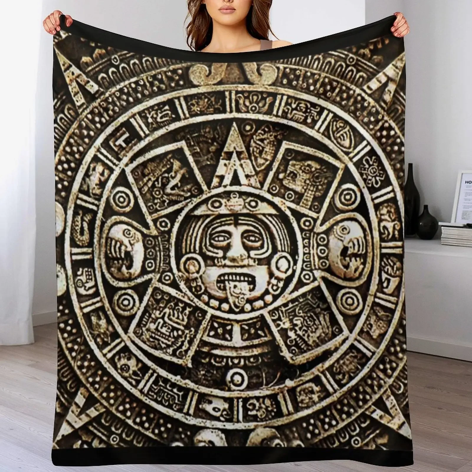 Ancient Mayans Compus Throw Blanket Stylish Decor Blanket Gift for Friends Roommate