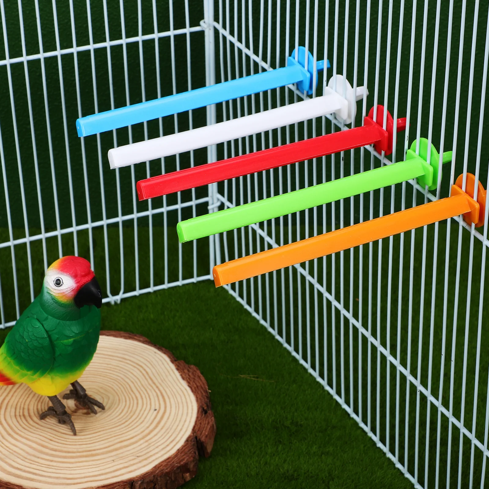 

10pcs Paw Grinding Bird Perch Stand Durable Washable Cage Accessories For Parrots Budgies Finches Perches For Birds Bird