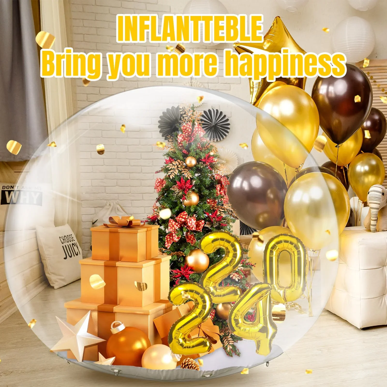 

Outdoor Inflatable Bubble Igloo Tent 10FT Giant Inflatable Snow Globe With Air Blower For Festival, Christmas Party Decoration