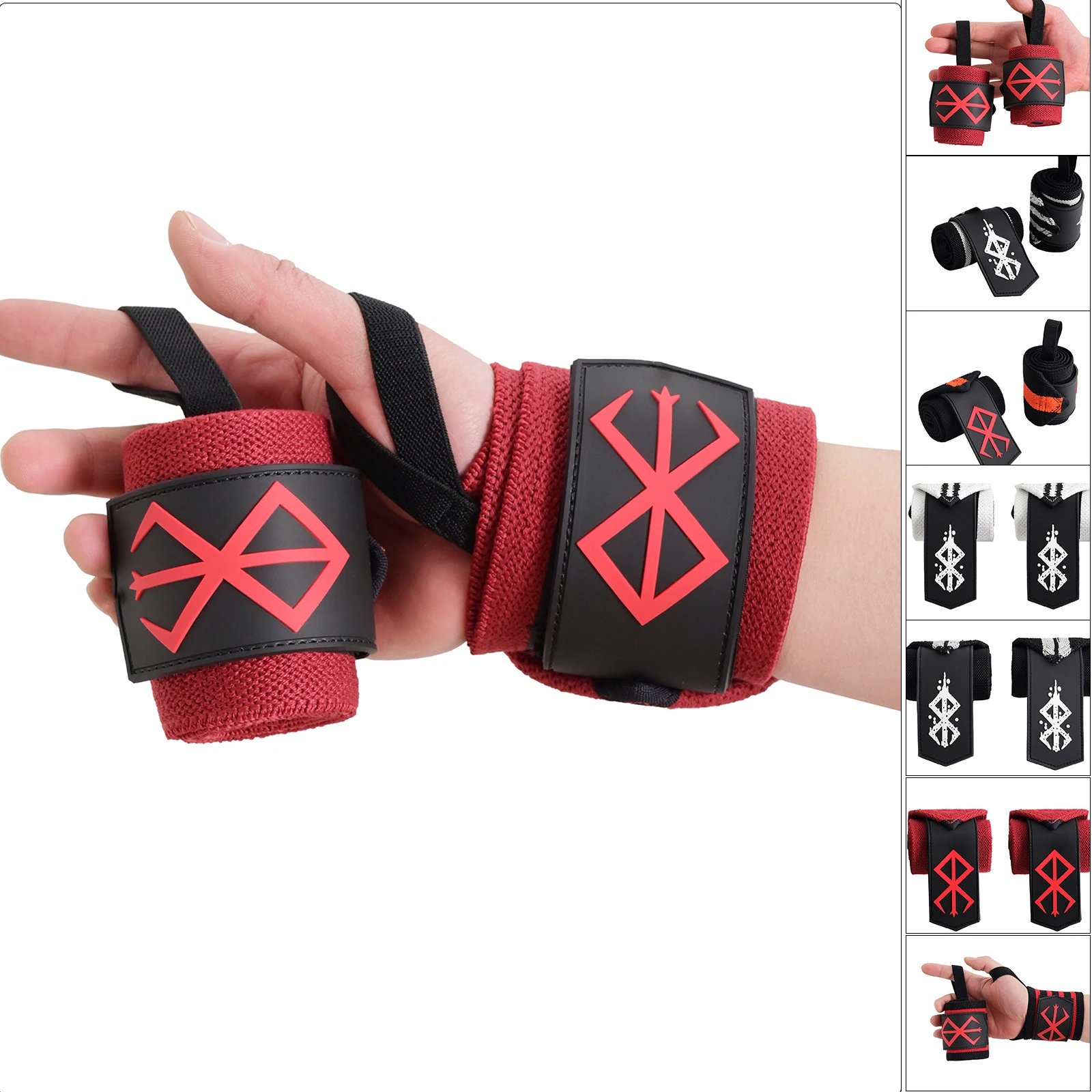 สายรัดยกน้ำหนัก - สายรัดข้อมือสำหรับยกน้ำหนัก, เดดลิฟต์, ออกกำลังกาย, ครอสฟิต, เสริมสร้างความแข็งแรง, ยกน้ำหนักแบบโอลิมปิก - สายรัดออกกำลังกาย