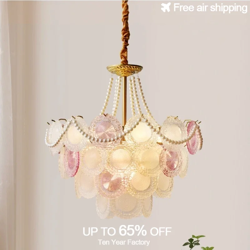 الذهب الفرنسي كريستال تعليق الثريا الخفيفة مع بلورات زجاجية لغرفة المعيشة غرفة نوم غرفة الطعام ضوء السقف الزخرفية