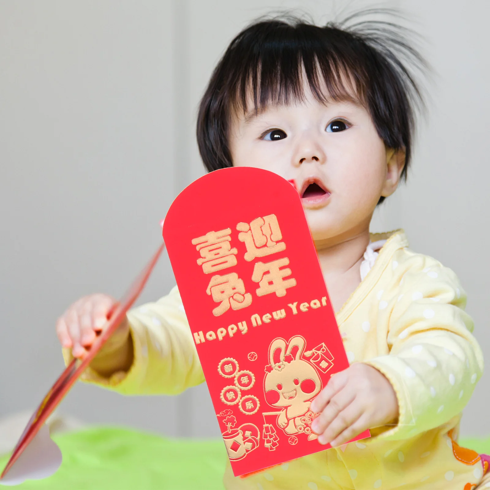 24 шт., красные конверты для весеннего фестиваля, сумки для денег в виде кролика, мультяшный дизайн для новогодних и праздничных мероприятий, бумажный красный пакет