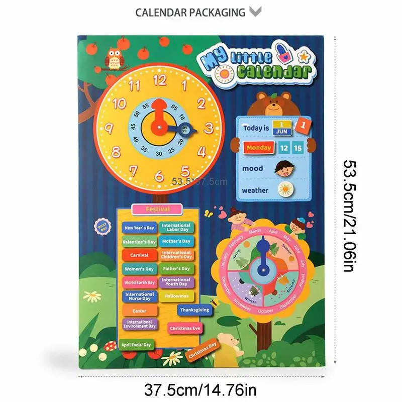 Calendar And Clock For Kids Educational Toddler Calendar Learning For Home Kids Calendar Learning Early Education Learning