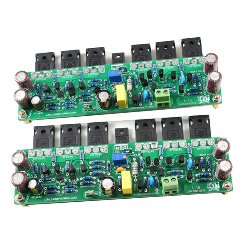 

New 2Pcs L15 FET Power Amplifier 2 Channels 3 Pairs IRFP240 IRFP9240 150W 8R ,300W 4R, 600W 2R