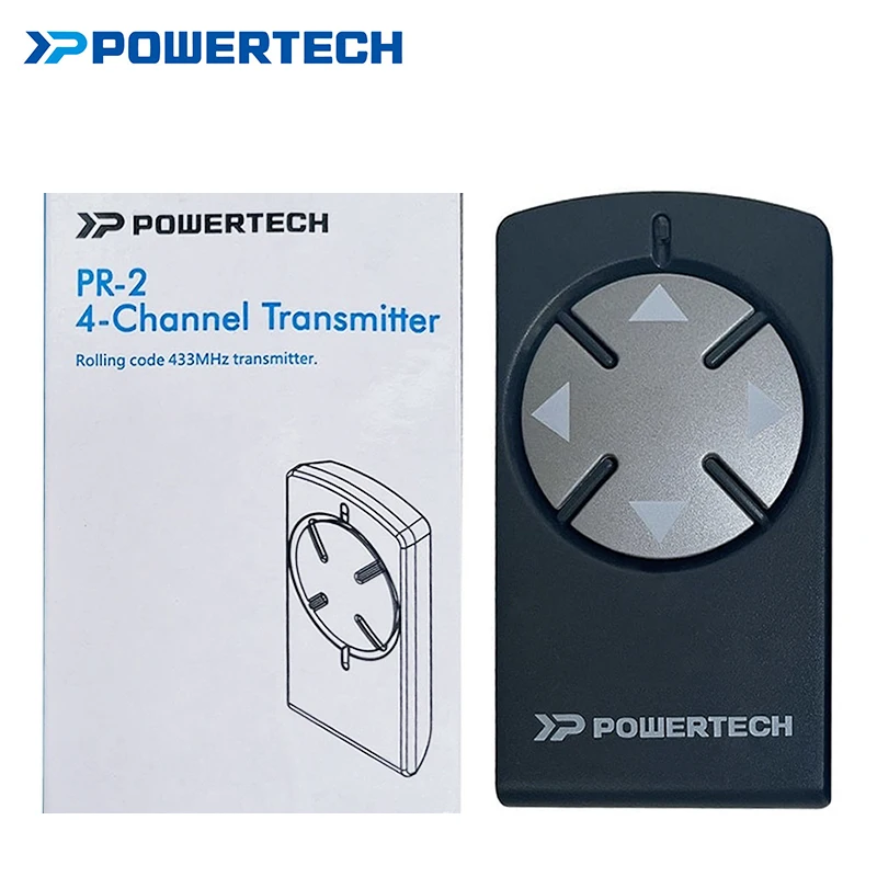 Powertech PR2 PR4 PR1 PR-2 PR-4 PR-1 Electric Gate Remote Control 433MHz Rolling Code 4 Channel Transmitter Garage Door Opener