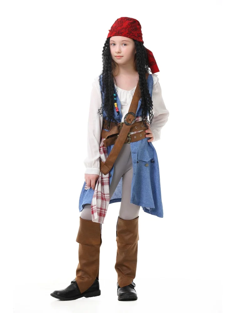 Unisex Retro Piraten-Cosplay-Outfit Blaue Weste Halloween Karneval Familien-Paar Kostüm Bühnenkostüm 2026 – Detail 38
