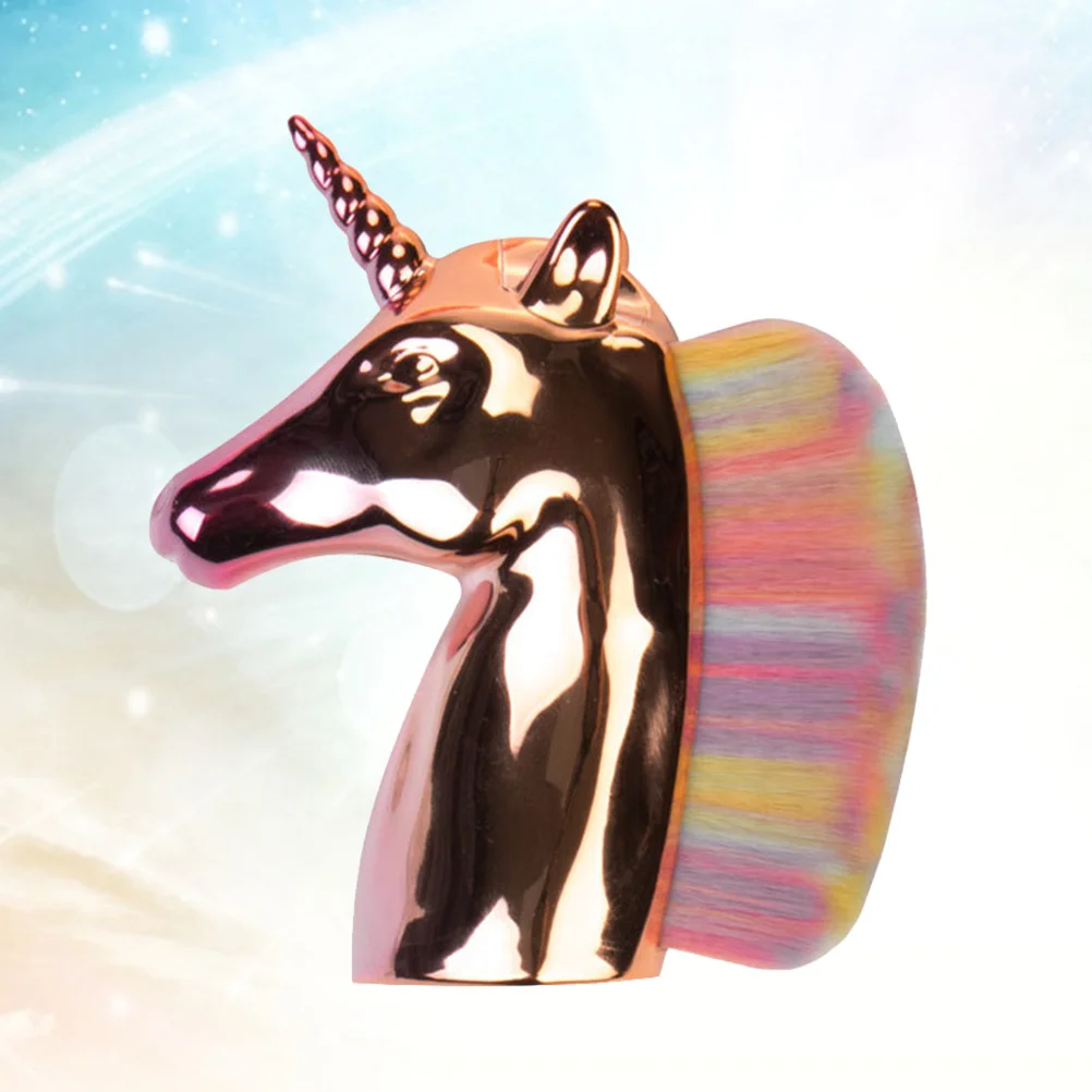 

Unicorn Makeup Brush Rainbow Color Premium Artificial Fiber Soft Powder Brush for Makeup Nail Dust Removal