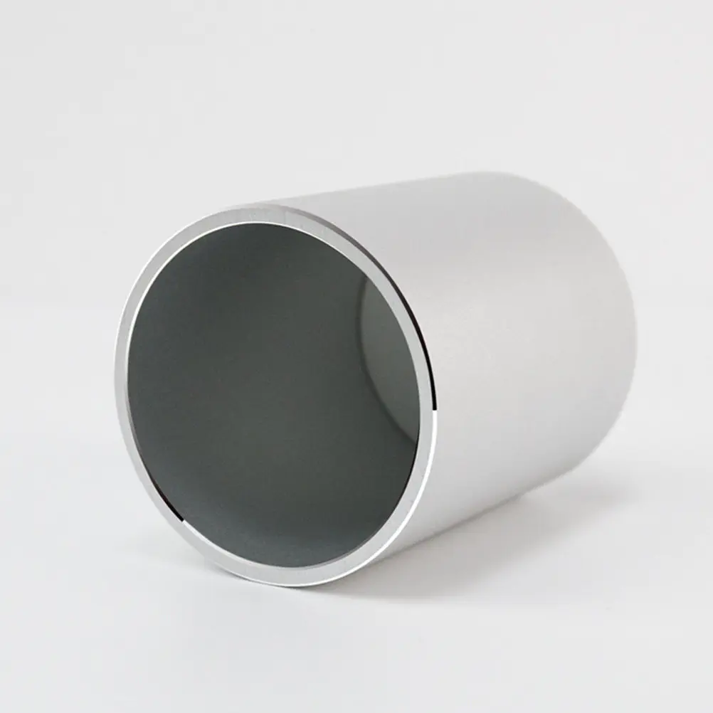 

Aluminium Alloy Pen Holder Silver Round Pencil Organizer Desktop Container for Office Home School Stationery Brush Pot