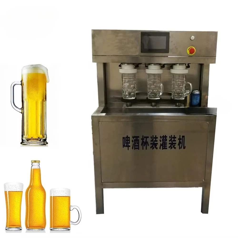 Máquina manual de enchimento de cerveja para copo, linha de planta de produção de engarrafamento de álcool de vodka de vinho de licor, máquina de enchimento de vinho