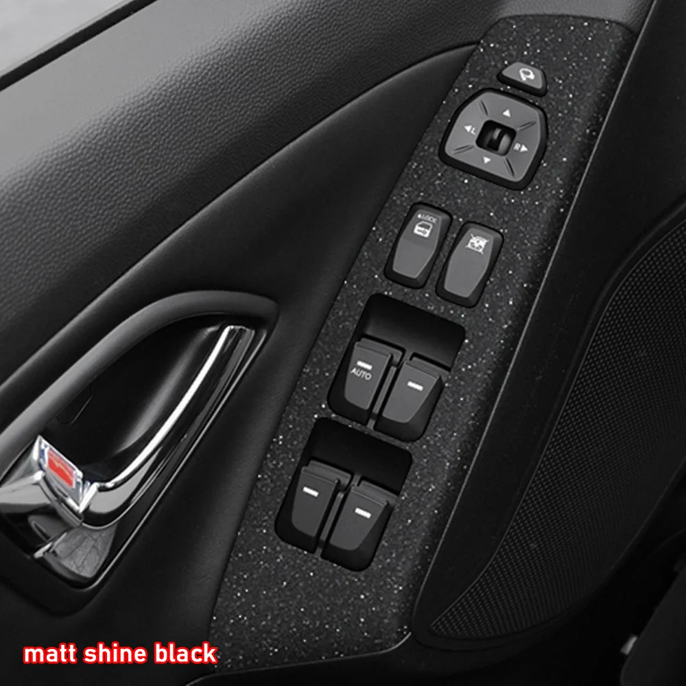 Car Styling Black Carbon Decal Car Window Lift Button Switch Panel Cover Trim Sticker 4 Pcs/Set For Hyundai IX35 2010-2017