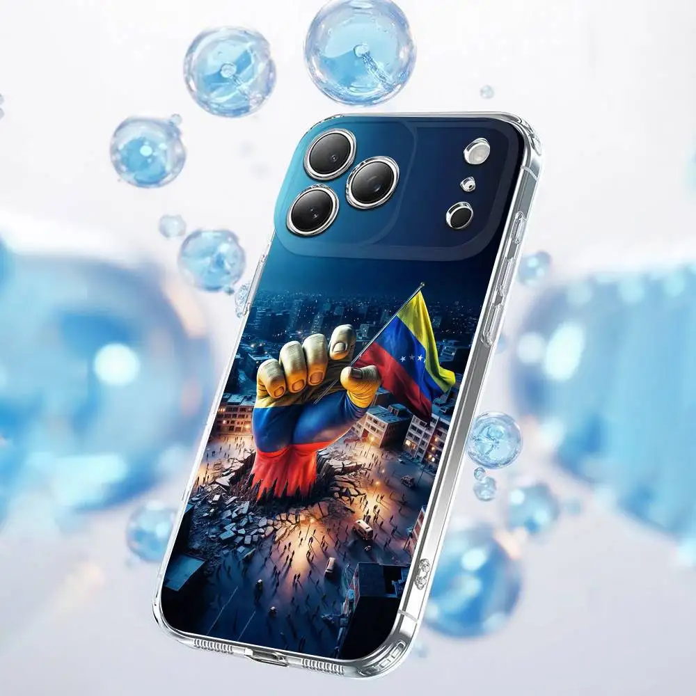 Venezuela Flag Logo Art Phone Case For iPhone 17,16,15,14,13,12,11,Plus,Pro,Max,Plus,E,Air,Mini Transparent Cover